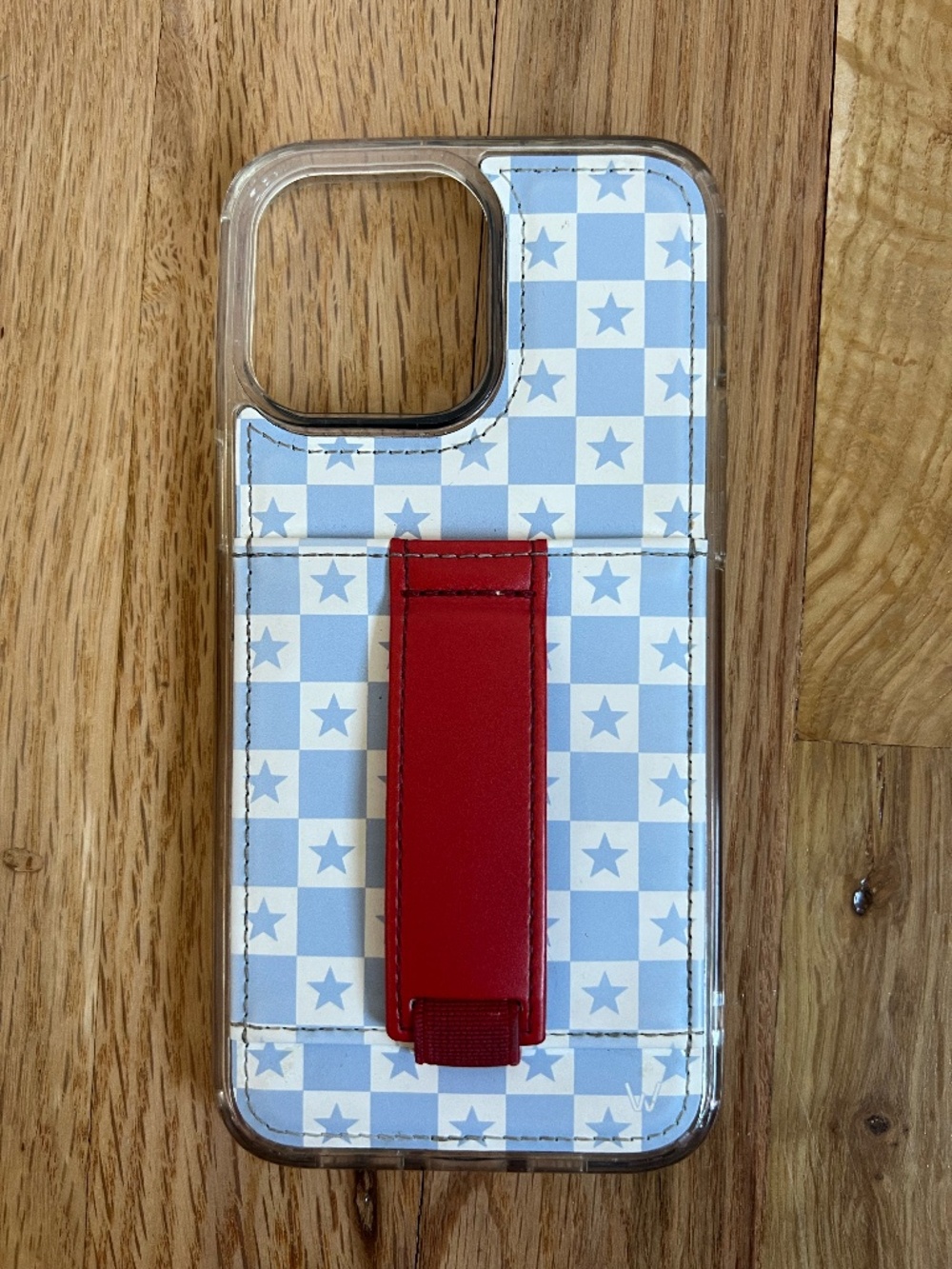 Wildflower Blue Checkered Star iPhone Case Strap Trendy
